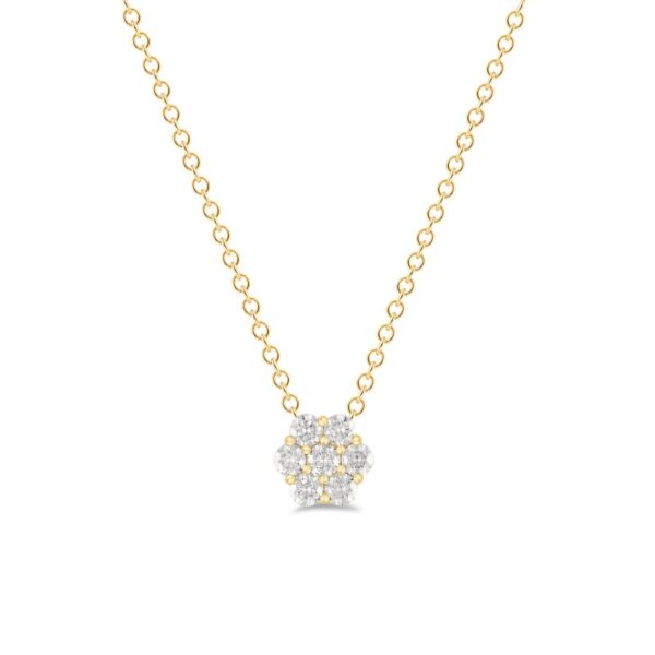 "Enkel blomma" Diamanthänge i 14 kt. vitguldGuld eller , 0,10 ct. diamanter Inkl. kedja - Bild 3