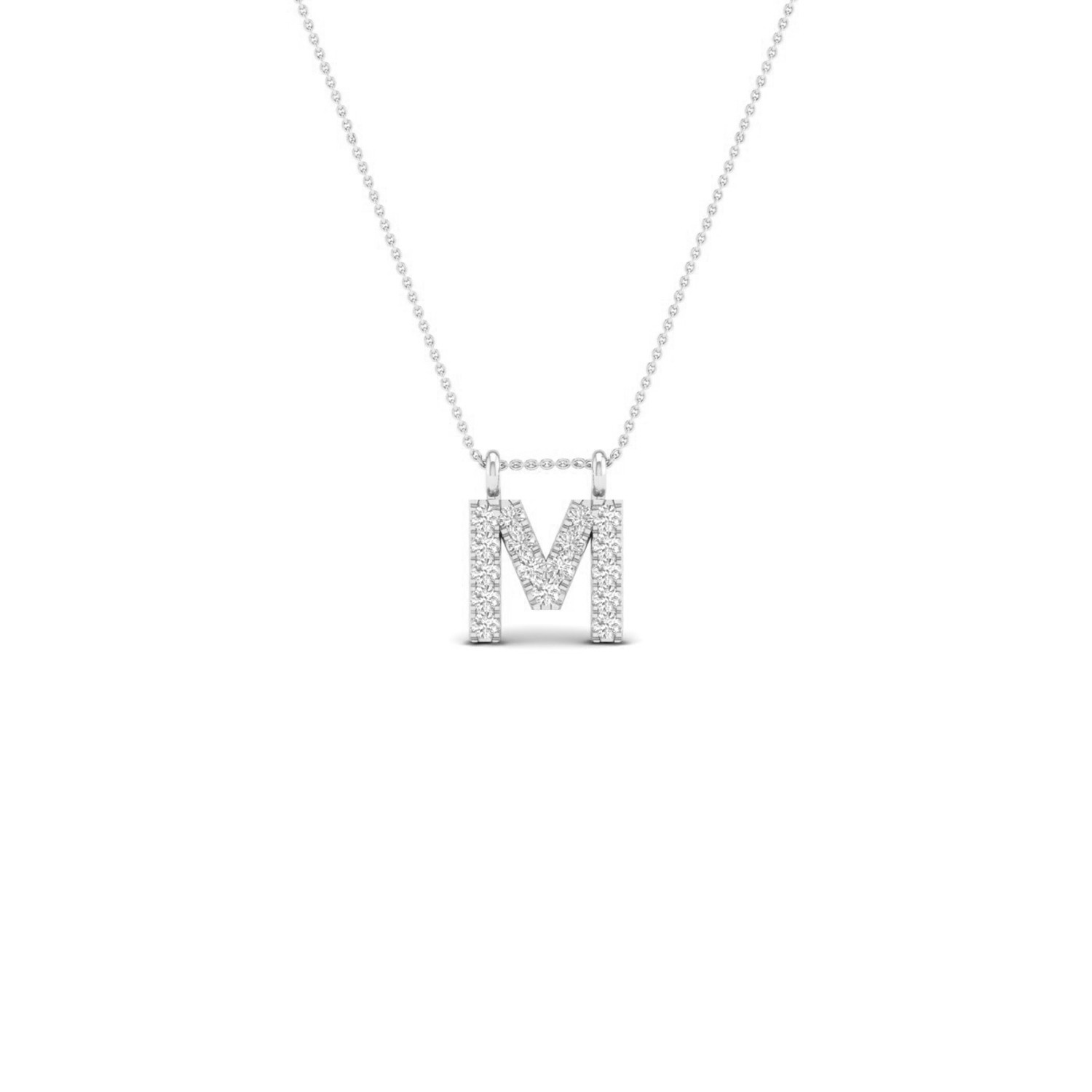 "My letter" Diamant bogstav  med kæde i 14 kt. guld
