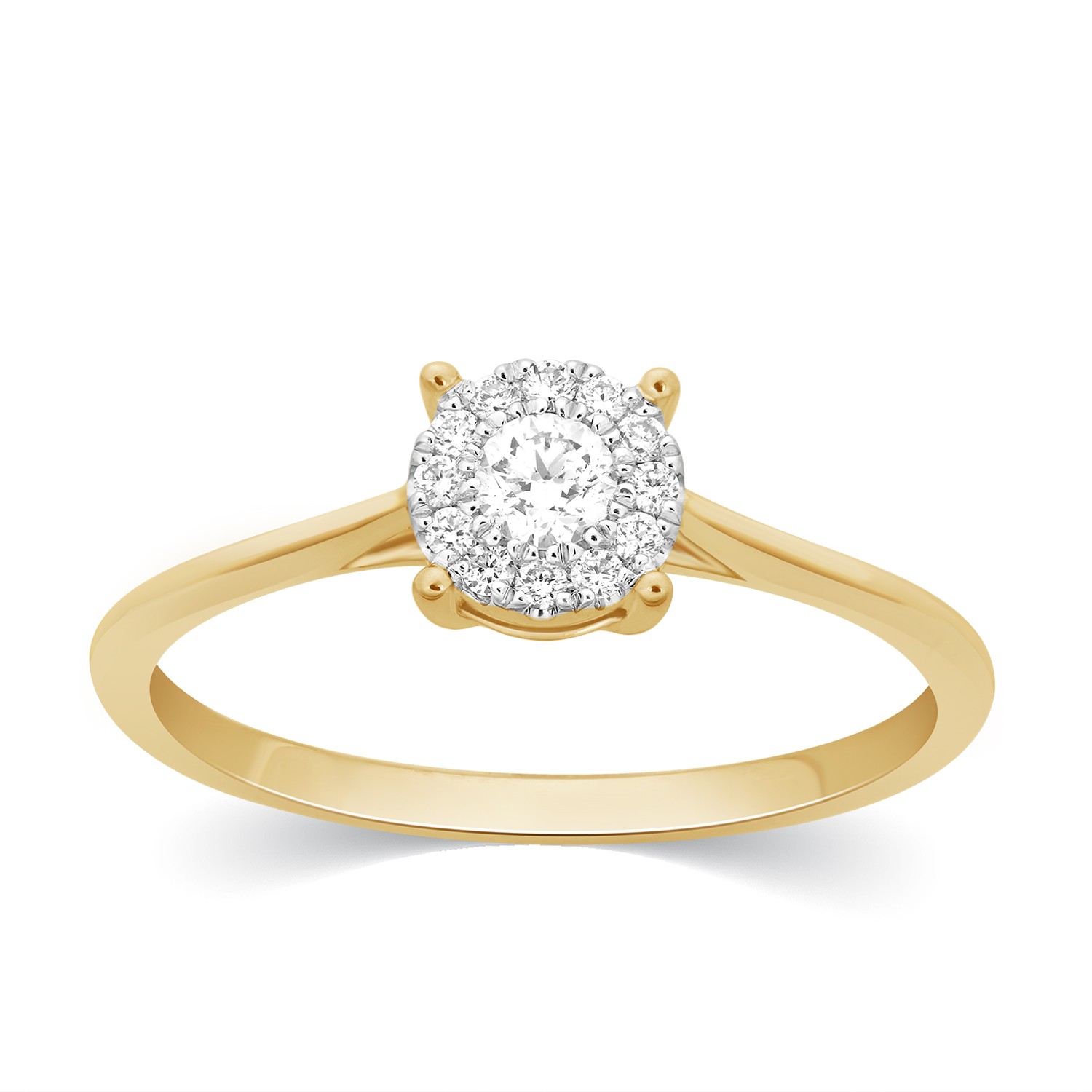 Flower ring med 0.19 ct diamanter i 18 kt hvidguld