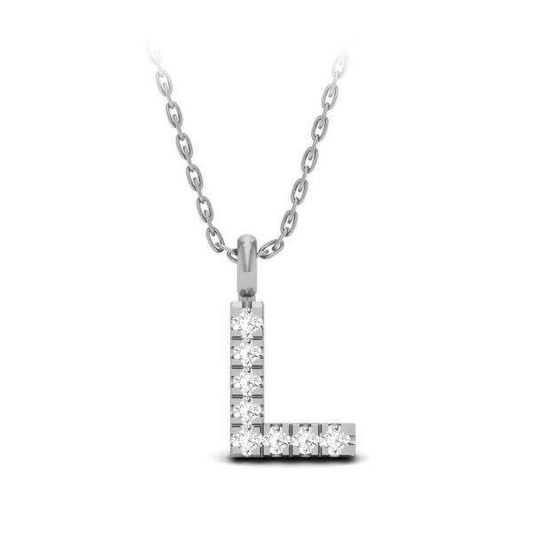 "My letter" Diamant bogstav "L" inkl. kæde i 14 kt. hvidguld- eller guld