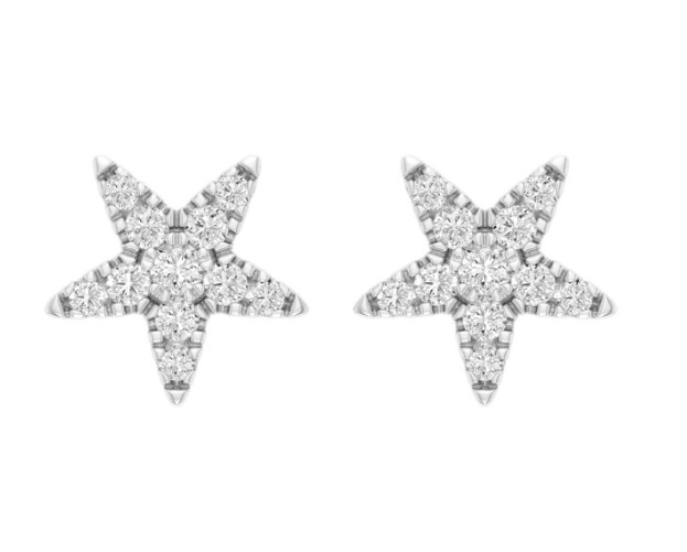 Petite stjerneørestikker i 18 kt. guld, hvid- eller rosaguld og 0.14 ct diamanter