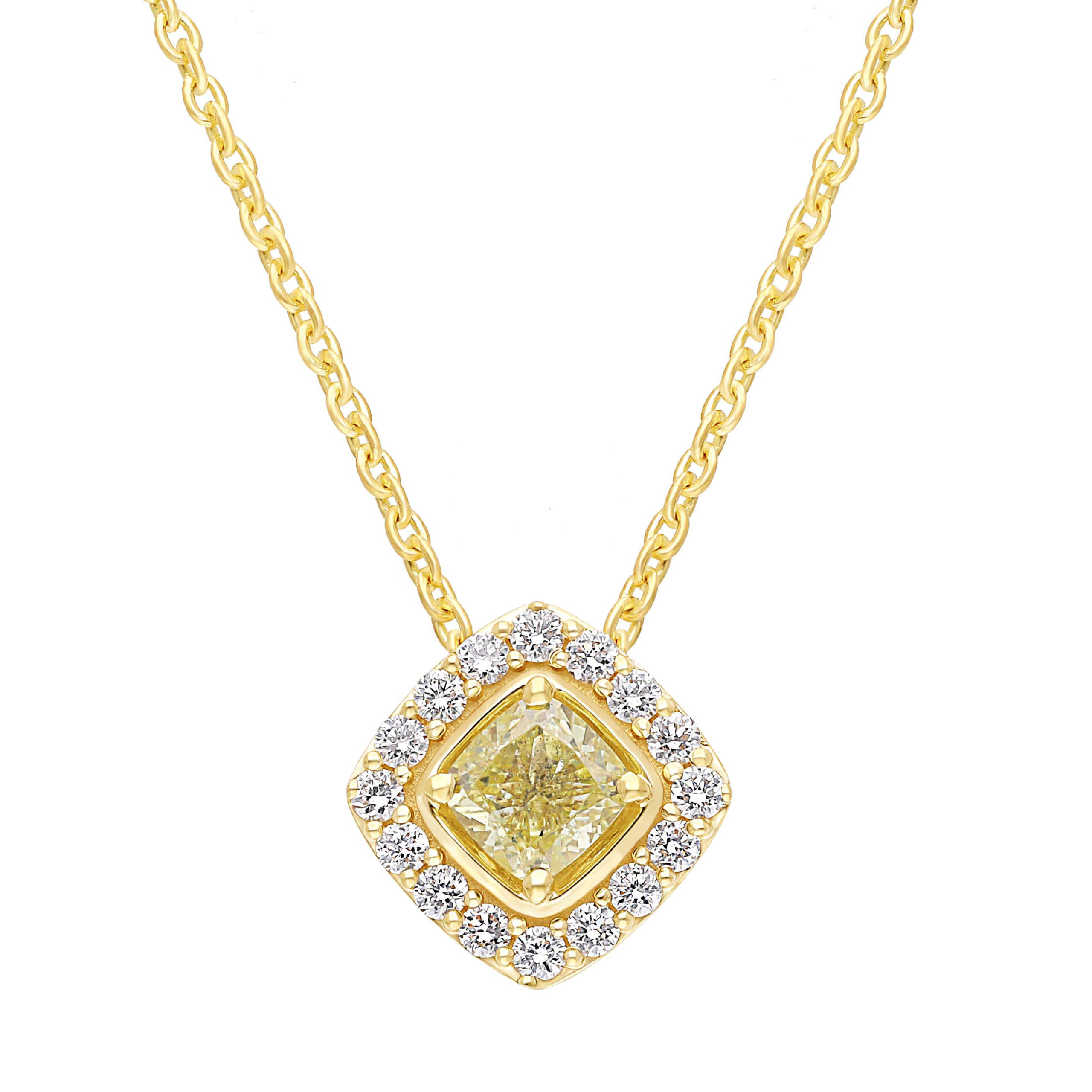 Fancy Yellow diamant vedhæng i 18kt Guld SG24176P