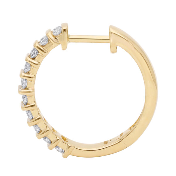 Double line diamant creole I 14 kt guld eller hvidguld ER0006