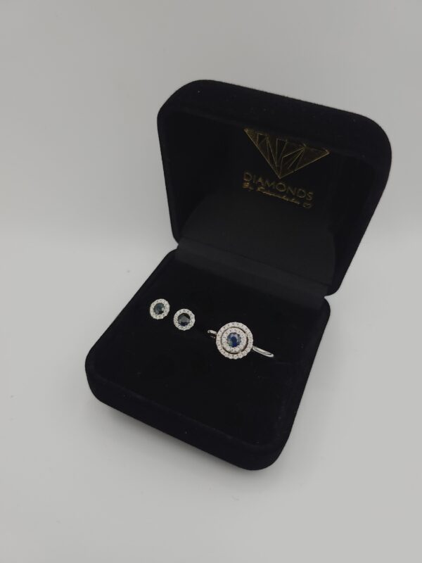 "Hope" Safir diamantring i 14 kt hvidguld