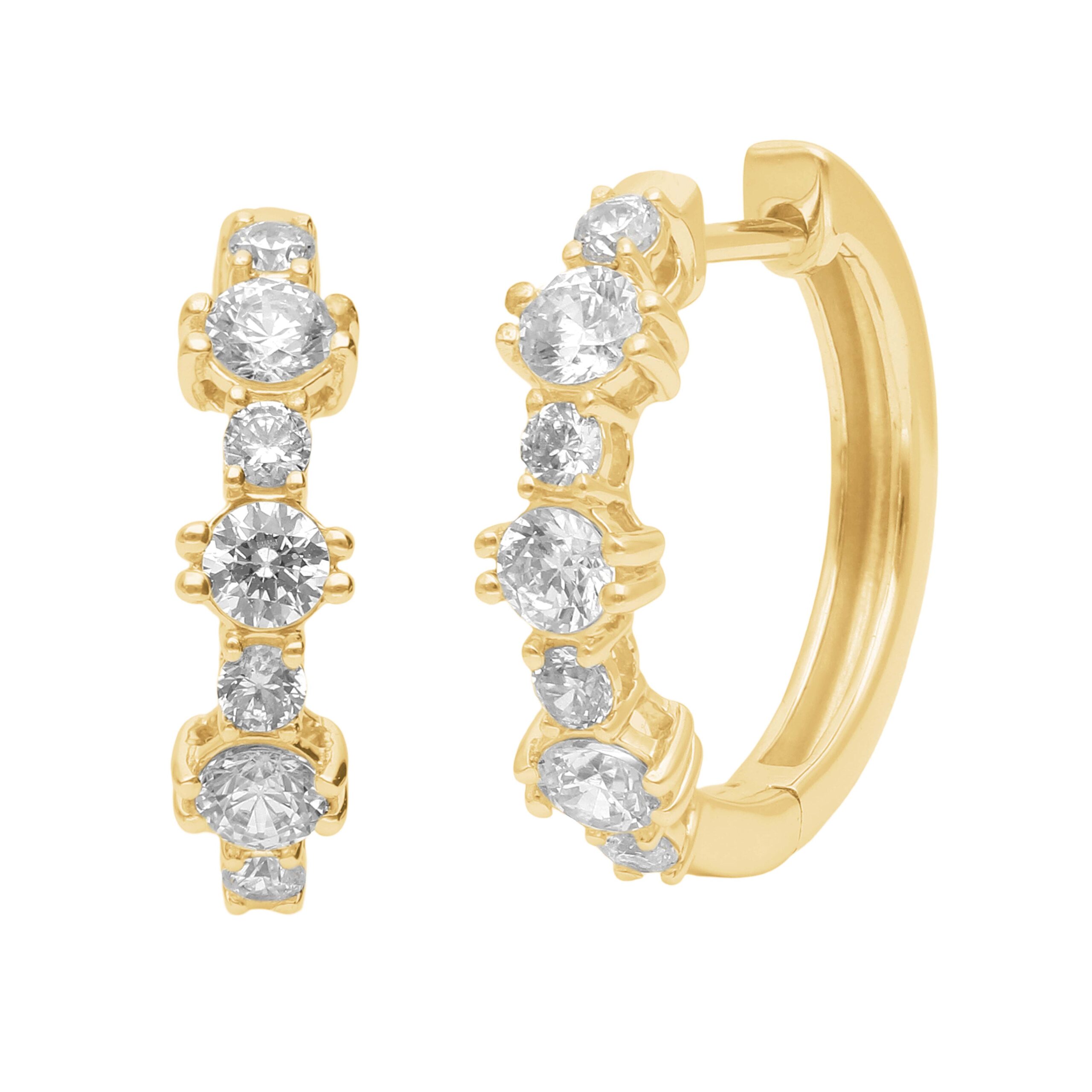 Diamant creol i 14. guld, 0.75 ct. diamanter