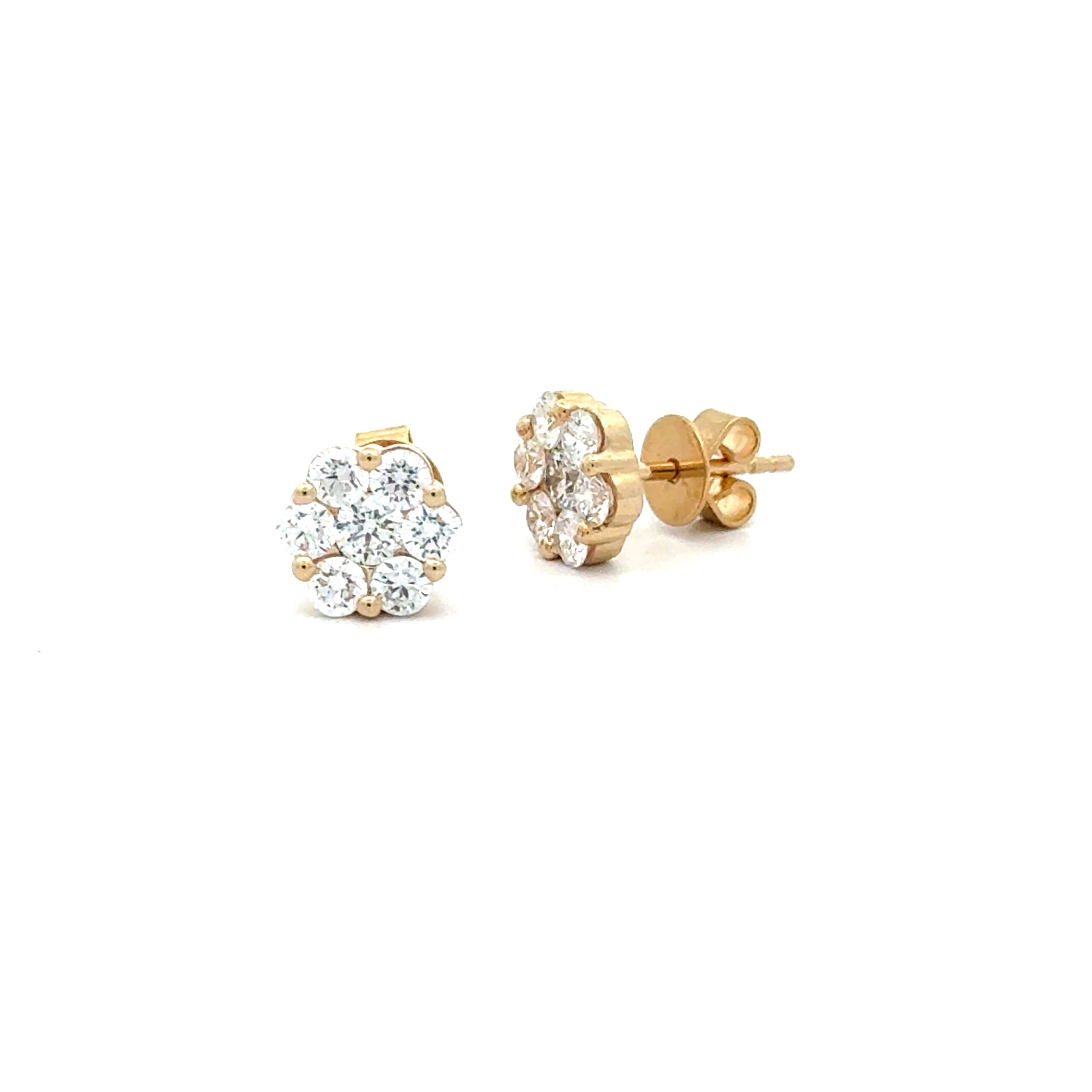 "Flower" Diamantørestikkere i 14 kt. Guld eller hvidguld,1,07 carat Lab-grown diamanter