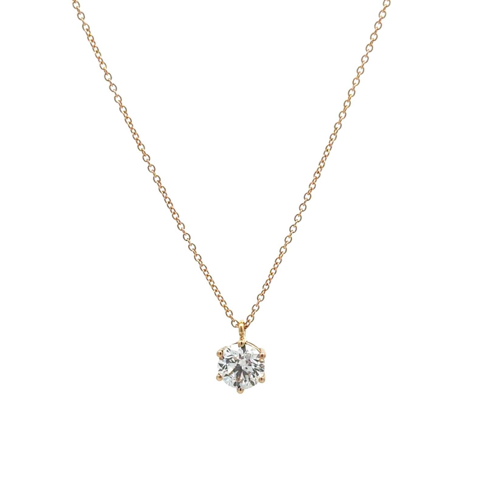 Solitaire diamantvedhæng  i 18 kt. Guld eller hvidguld, med 1.03 carat Lab-grown diamant. inkl. guld kæde.